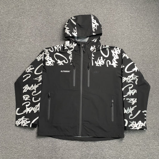 Corteiz Elitework Waterproof Shell Jacket Black