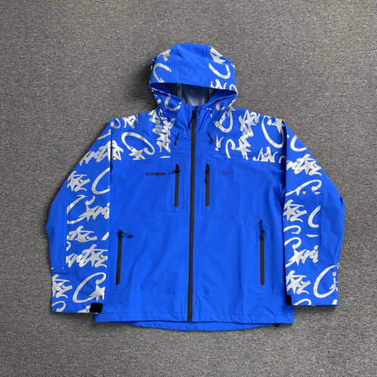 Corteiz Elitework Waterproof Shell Jacket Blue