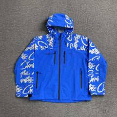 Corteiz Elitework Waterproof Shell Jacket Blue