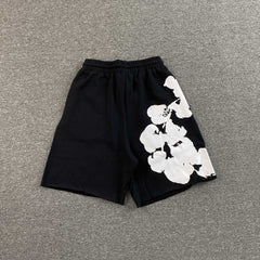 Denim Tears Big Cotton Wreath Shorts Black