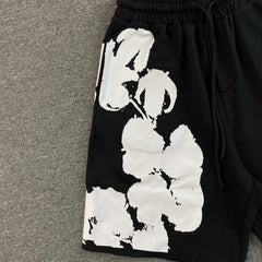 Denim Tears Big Cotton Wreath Shorts Black