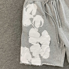 Denim Tears Big Cotton Wreath Shorts Grey