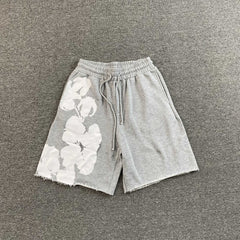 Denim Tears Big Cotton Wreath Shorts Grey