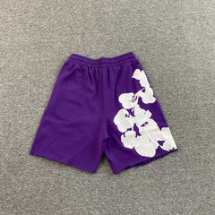 Denim Tears Big Cotton Wreath Shorts Purple