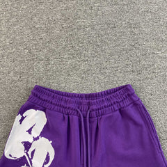 Denim Tears Big Cotton Wreath Shorts Purple