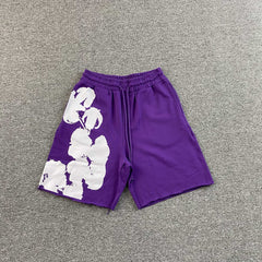 Denim Tears Big Cotton Wreath Shorts Purple