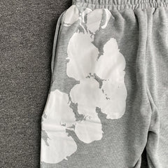 Denim Tears Big Cotton Wreath Sweatpants Grey