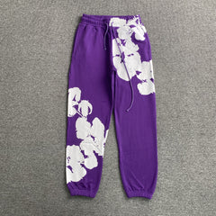 Denim Tears Big Cotton Wreath Sweatpants Purple