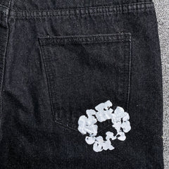 Denim Tears The Cotton Wreath Jean Short Black