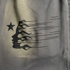 Hellstar Flame Shorts Grey