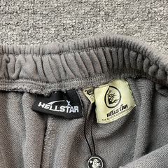 Hellstar Flame Shorts Grey