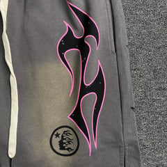 Hellstar Flame Shorts Grey