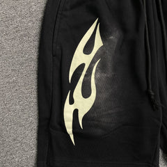 Hellstar Sports Flame Shorts Black