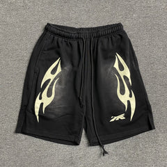 Hellstar Sports Flame Shorts Black