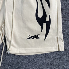 Hellstar Sports Flame Shorts White
