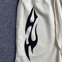 Hellstar Sports Flame Shorts White