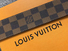 Louis Vuitton Damier Gold LV Initials Belt Brown