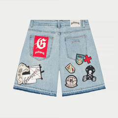 God Speed Patchwork Denim Shorts