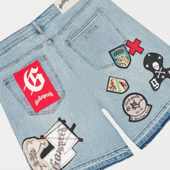 God Speed Patchwork Denim Shorts