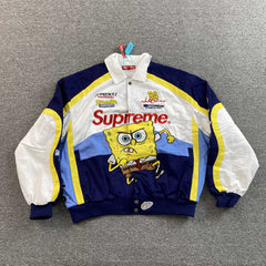 Supreme SpongeBob SquarePants Jeff Hamilton Racing Jacket White