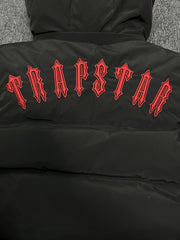 Trapstar Irongate Detachable Hooded Puffer Jacket Black Red