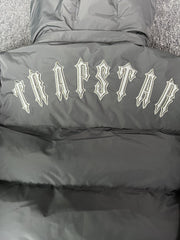 Trapstar Irongate Detachable Hooded Puffer Jacket Grey