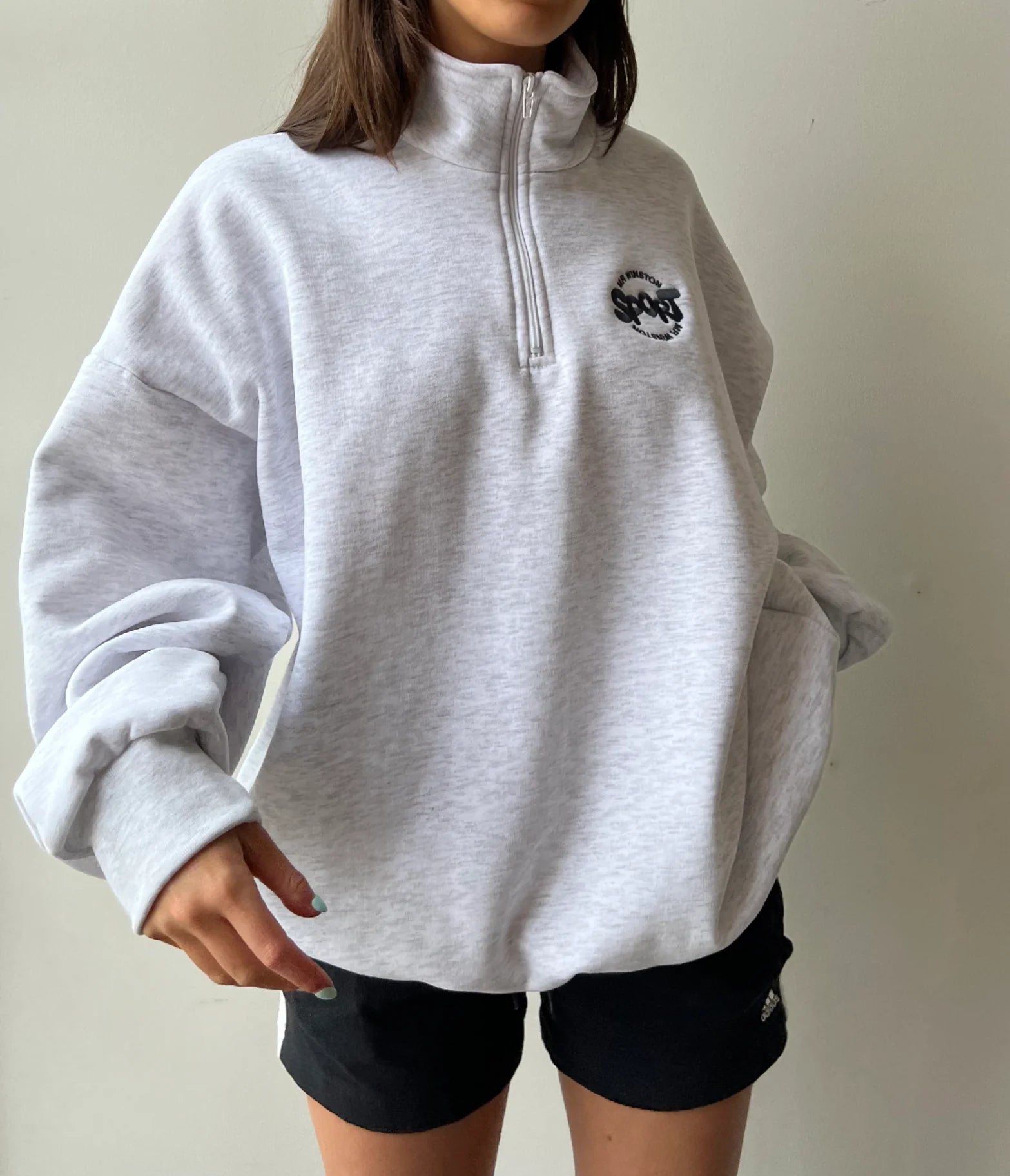 Mr Winston Boyfriend Marle Quarter-Zip Crewneck