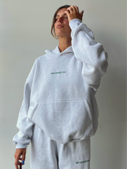 Mr Winston Grey Marle Puff Hoodie Sweat