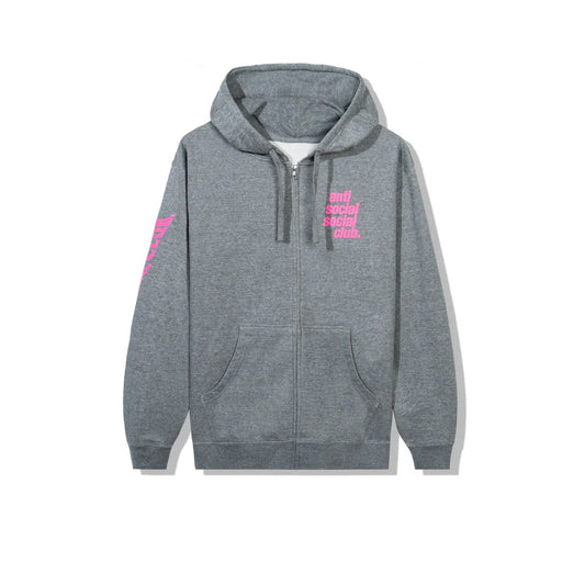 Anti Social Social Club Split Zip Hoodie Grey