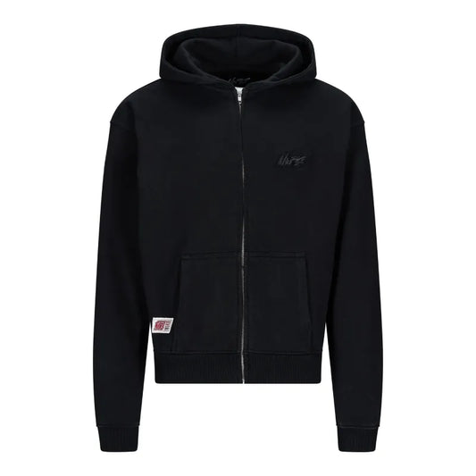 Black Basic NOFS Zipper Hoodie