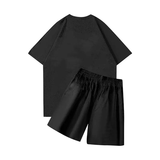 Black NOFS Summer T-Shirt and Shorts Set