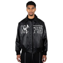 Black Noneofus Leather Jacket