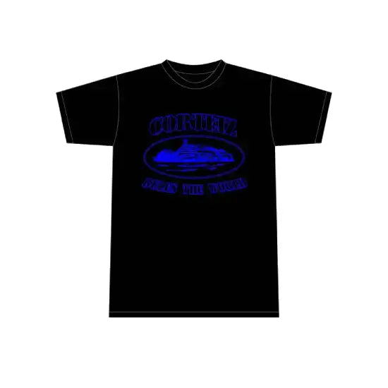 Corteiz Alcatraz T Shirt Black Blue