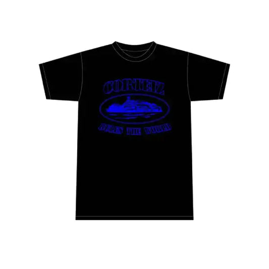 Corteiz Alcatraz T Shirt Black Blue