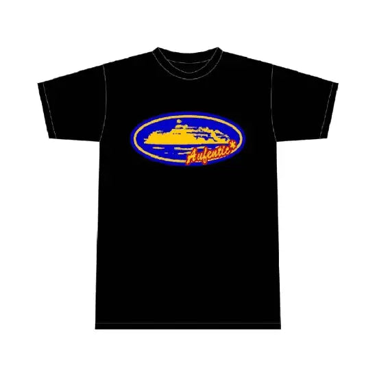 Corteiz Aufentic T Shirt Black Blue