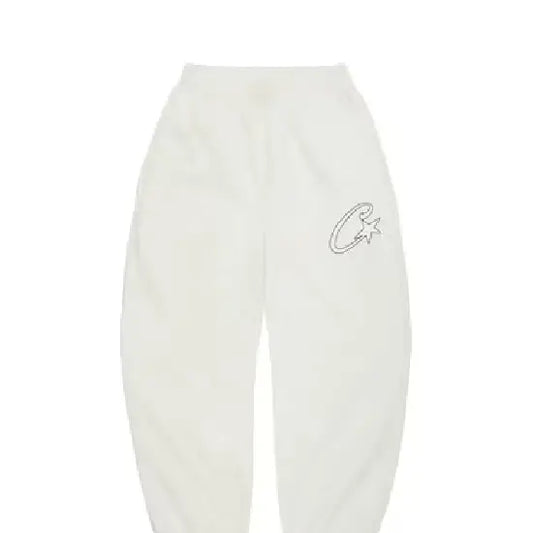 Corteiz Satin C Star Appliqué Swetpants Off White
