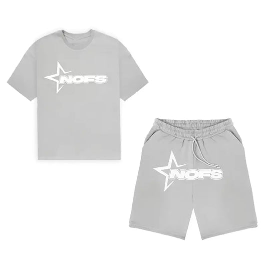 Grey NOFS T-shirt And Shorts Set