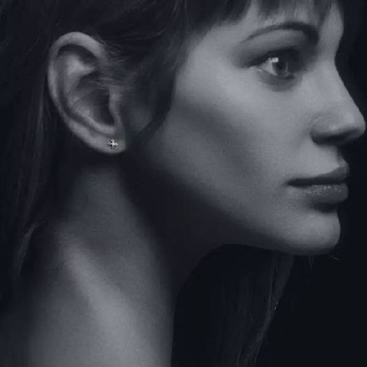 Chrome Hearts Plus Stud Earrings With Diamonds