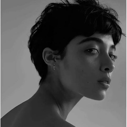 Double Floral Cross Hoop Earring