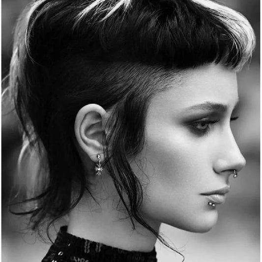 Tiny E Chrome Hearts Plus Drop Earrings With Diamonds