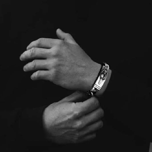 Double ID Fancy Link Bracelet