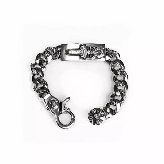 Dagger ID Fancy Link Clip Bracelet