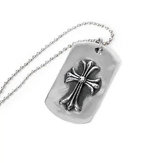Tiny CH Cross Cutout Dog Tag
