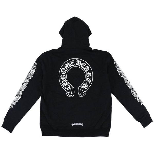 CH Horseshoe Floral Cross Sleeve Zip Up Hoodie