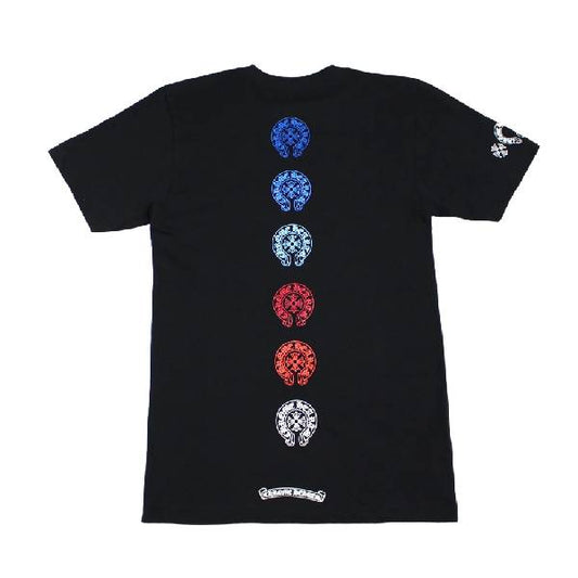 Chrome Heart Multi Colored Horseshoe Straight Cross T-Shirt