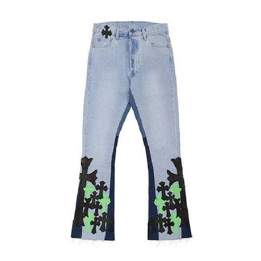 Firmranch Leather Cross Chrome Hearts Pants