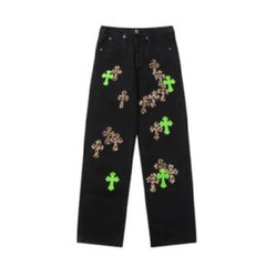 Chrome Hearts Leather Patches Jeans