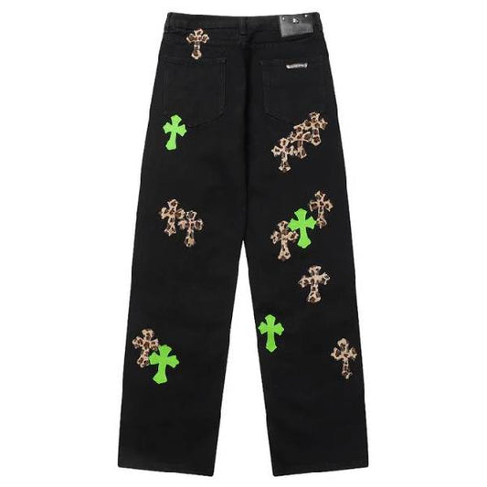 Chrome Hearts Leather Patches Jeans