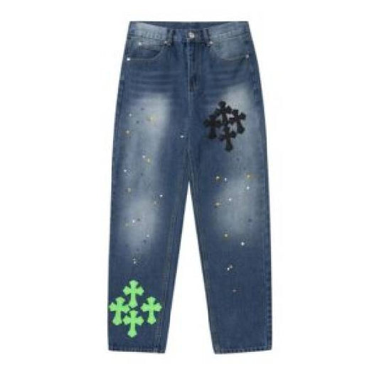 Chrome Hearts Blue Span Denim Pants