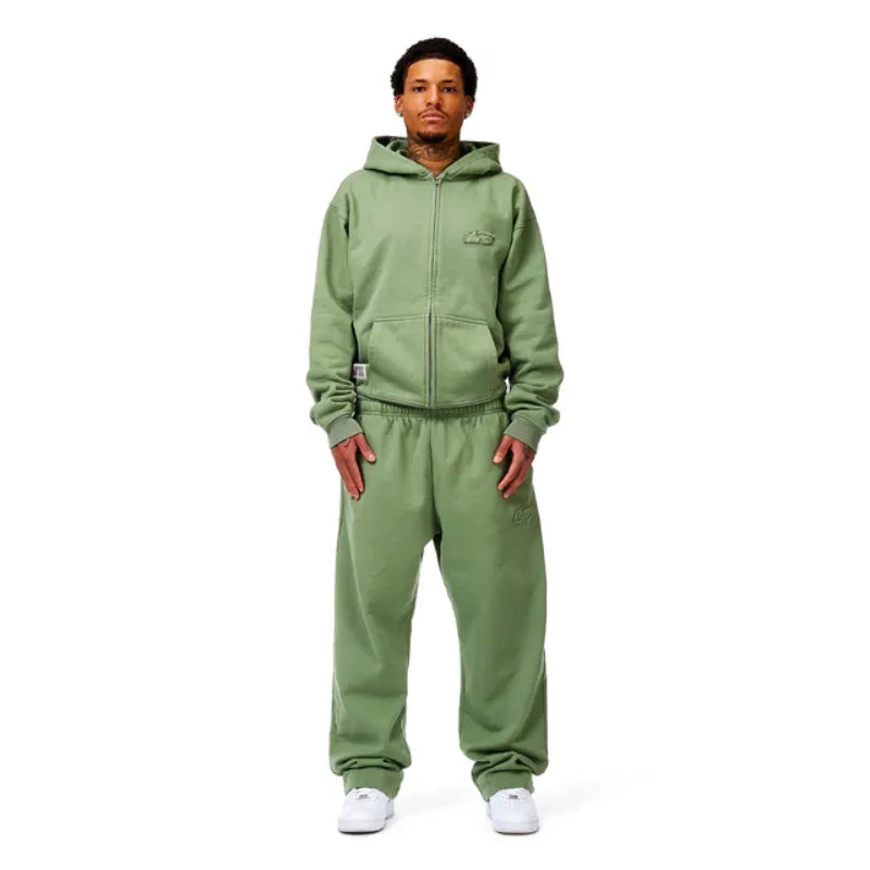 Olive NOFS Basic Zip-Up Hoodie